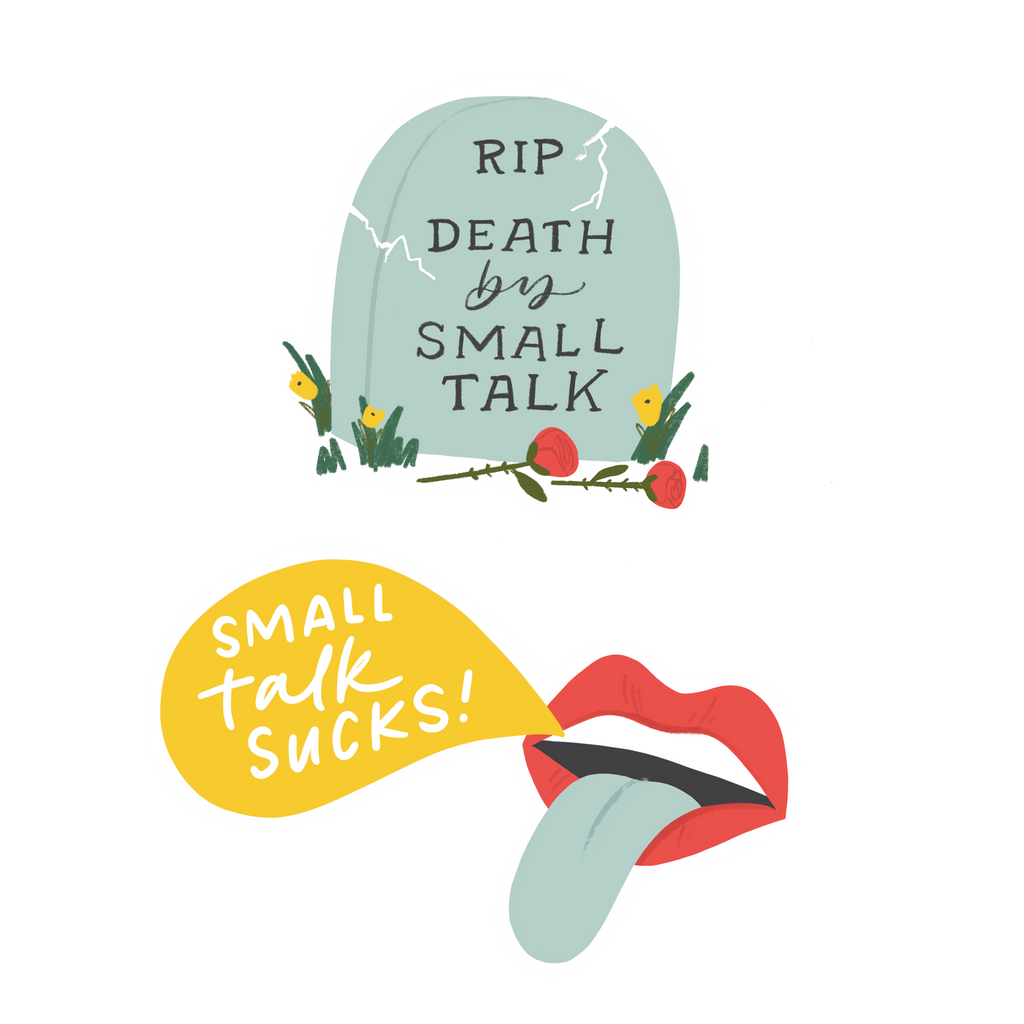 Death by Small Talk and Small Talk Sucks sticker combo pack
